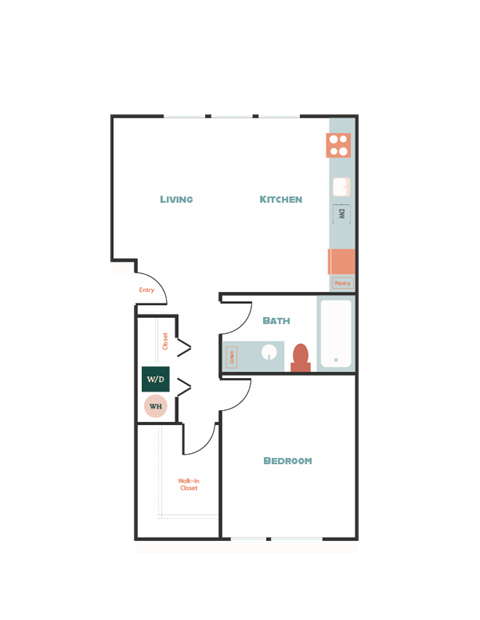a floor plan of a house with a bedroom and a living room